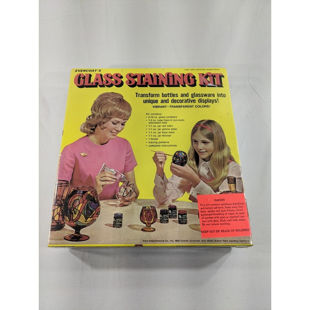 VINTAGE‎ EVERCOAT GLASS STAININGKIT 1973 SEALED